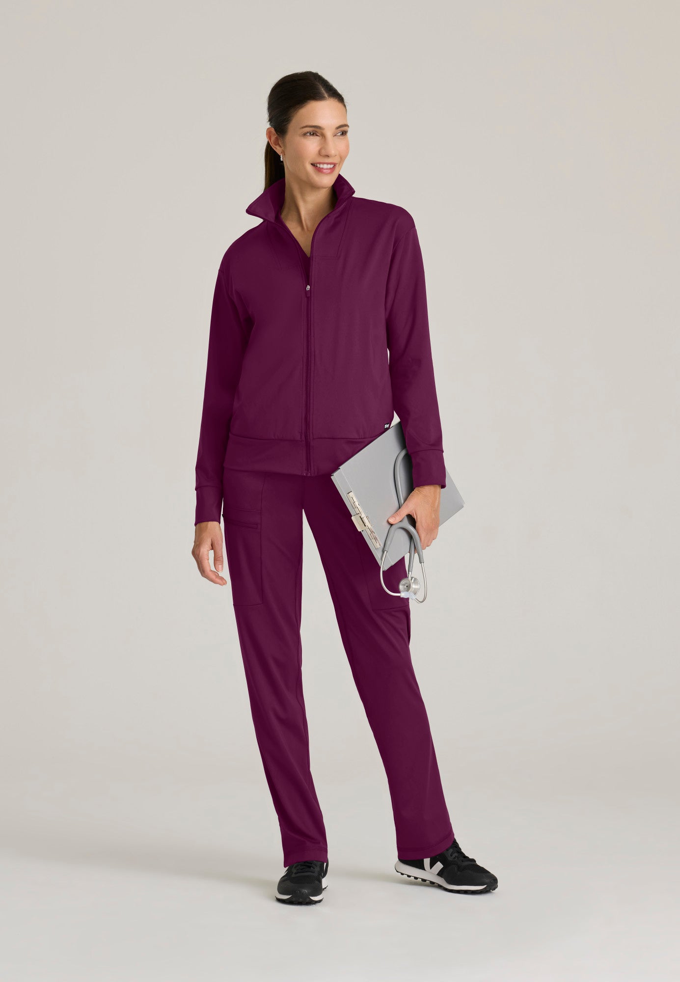Momentum Knit Pant - Wine - Jen's Scrubs