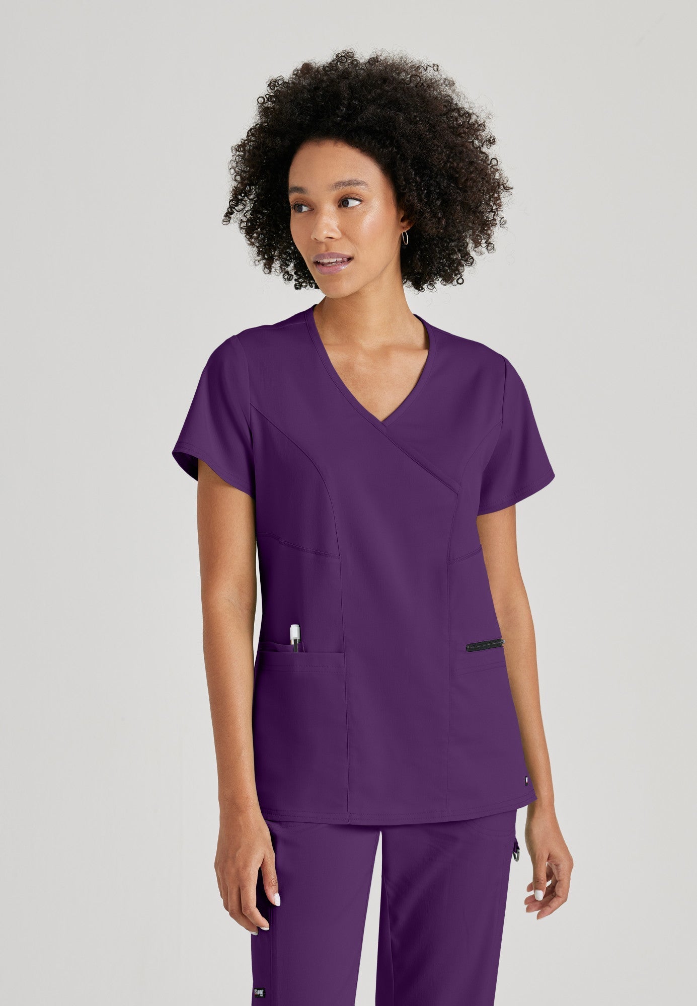 Kim Top - Eggplant - Jen's Scrubs