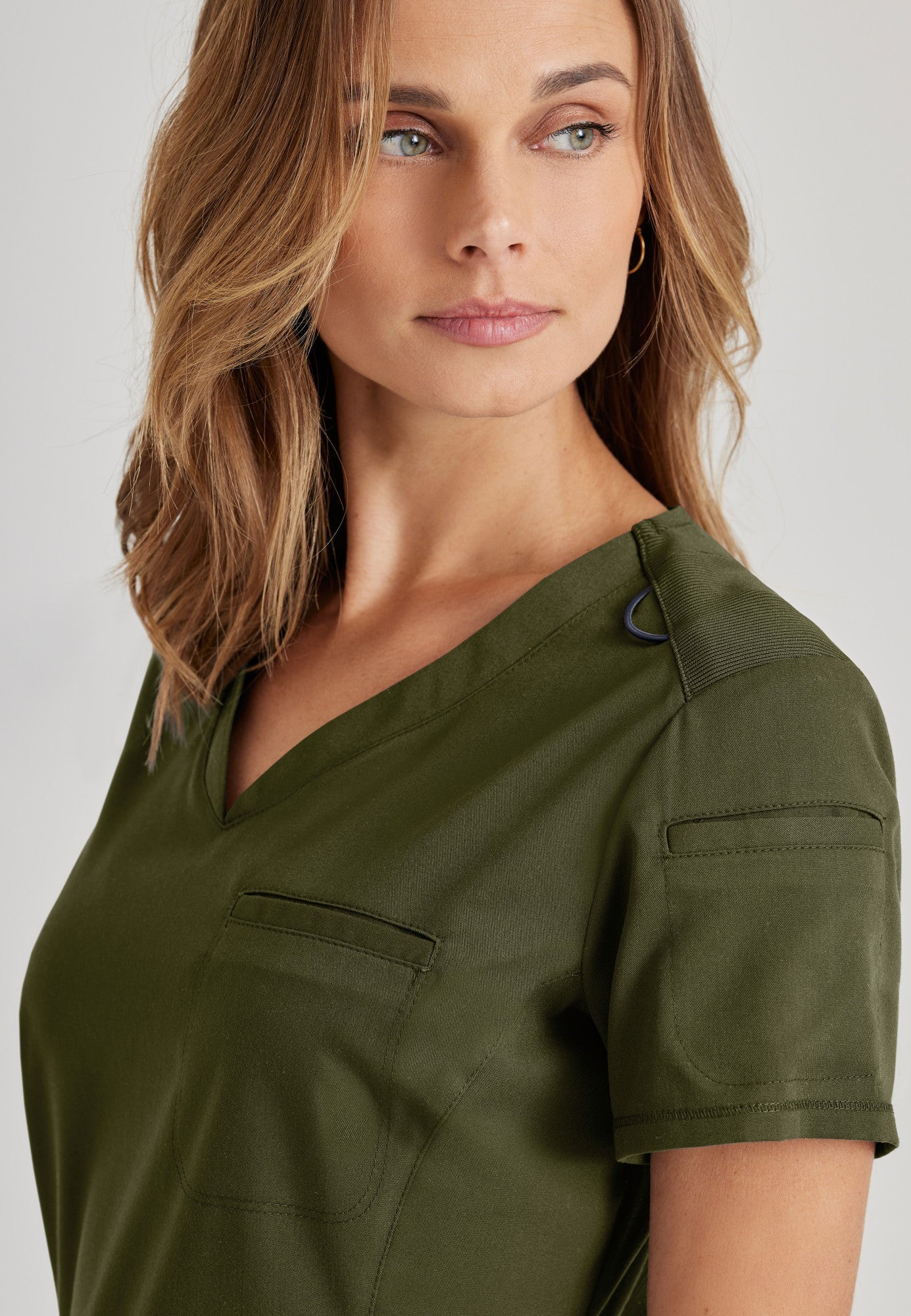 Capri Tuck-in Top - Olive - Jen's Scrubs