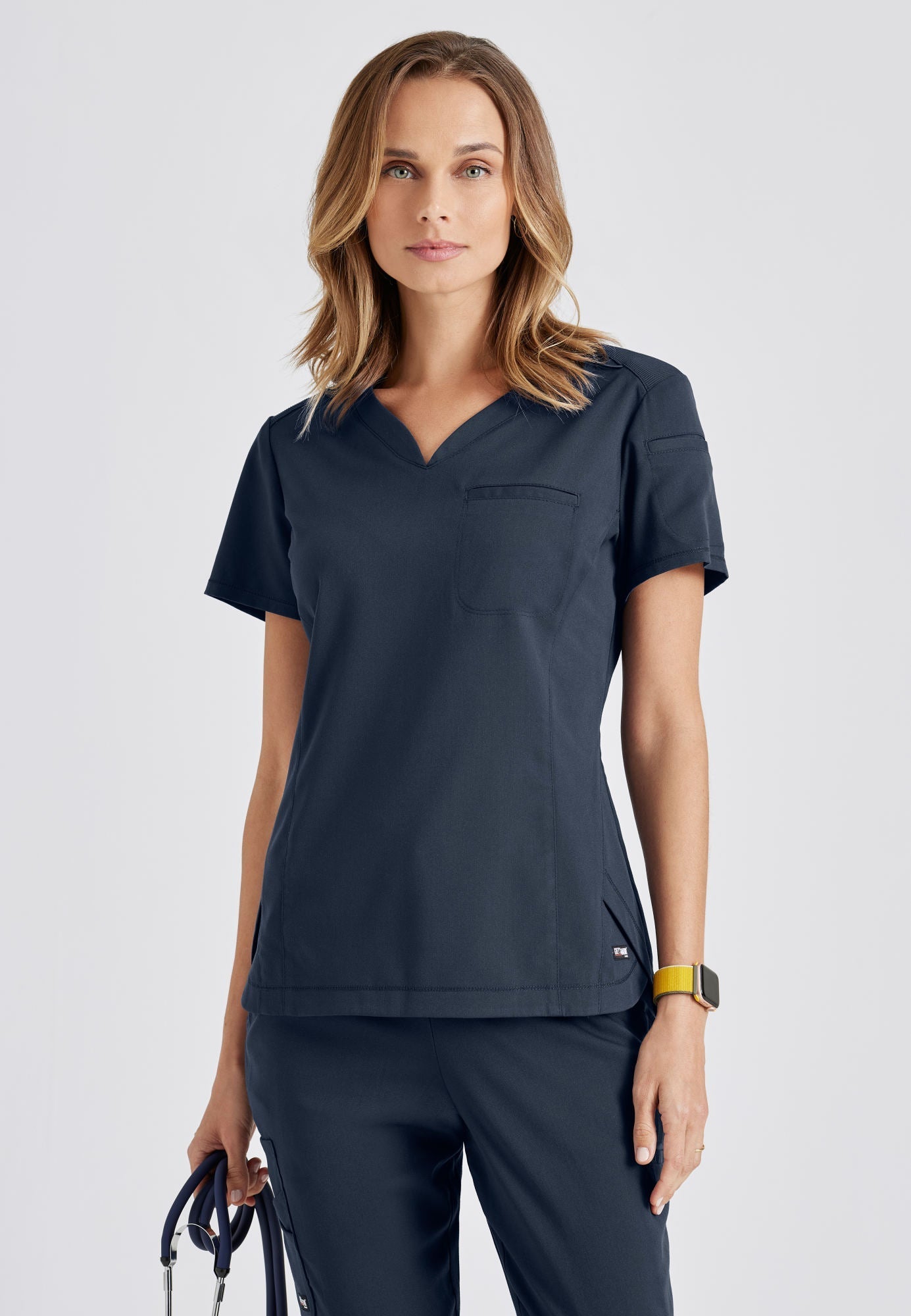 Capri Tuck-in Top - Steel - Jen's Scrubs