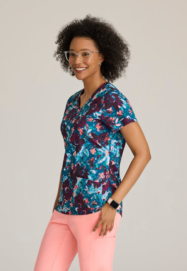 Ella Print Top - Spring Meadow - Jen's Scrubs