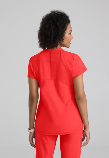 Define Knit Top - Radiant Coral - Jen's Scrubs