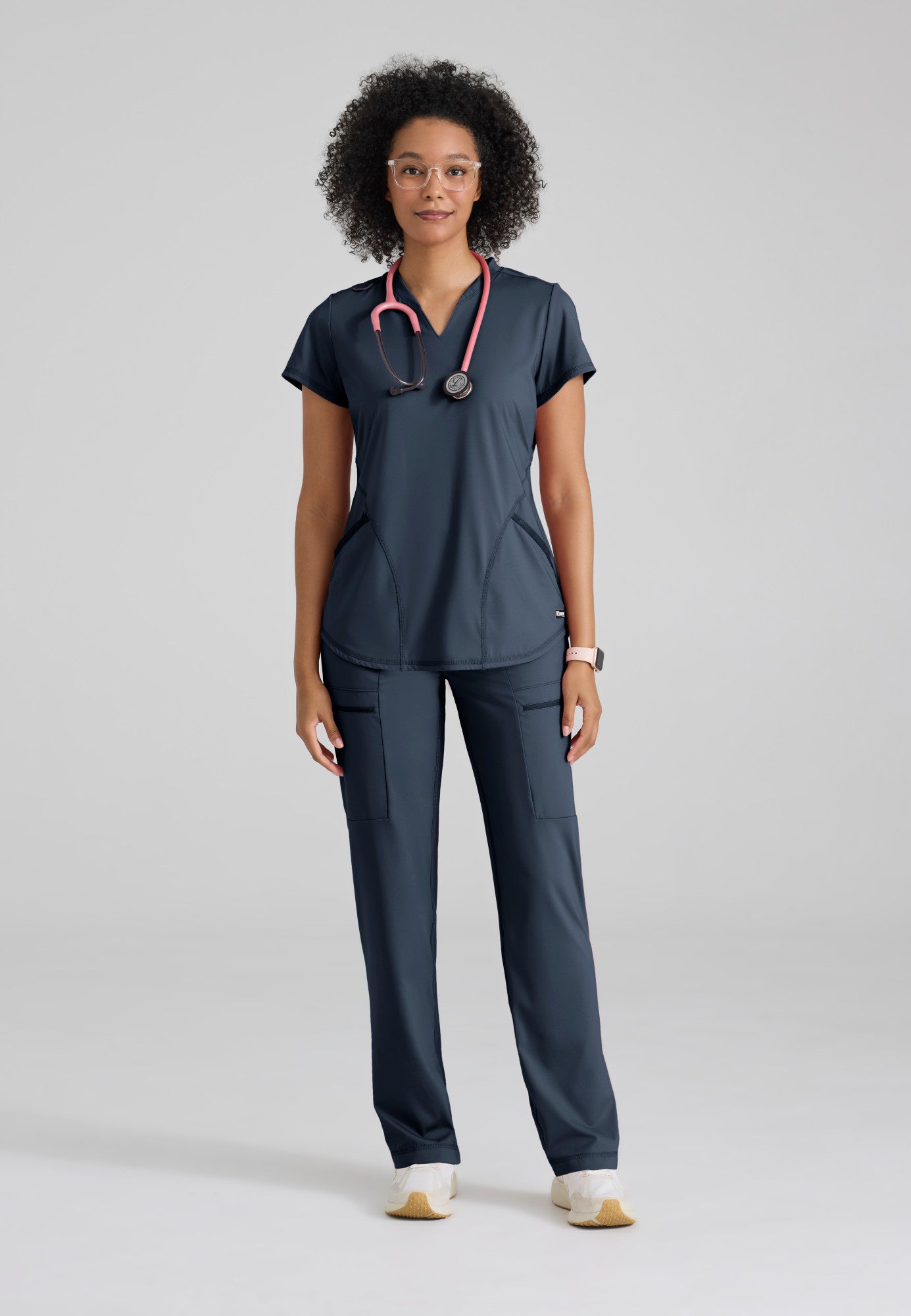 Define Knit Top - Steel - Jen's Scrubs