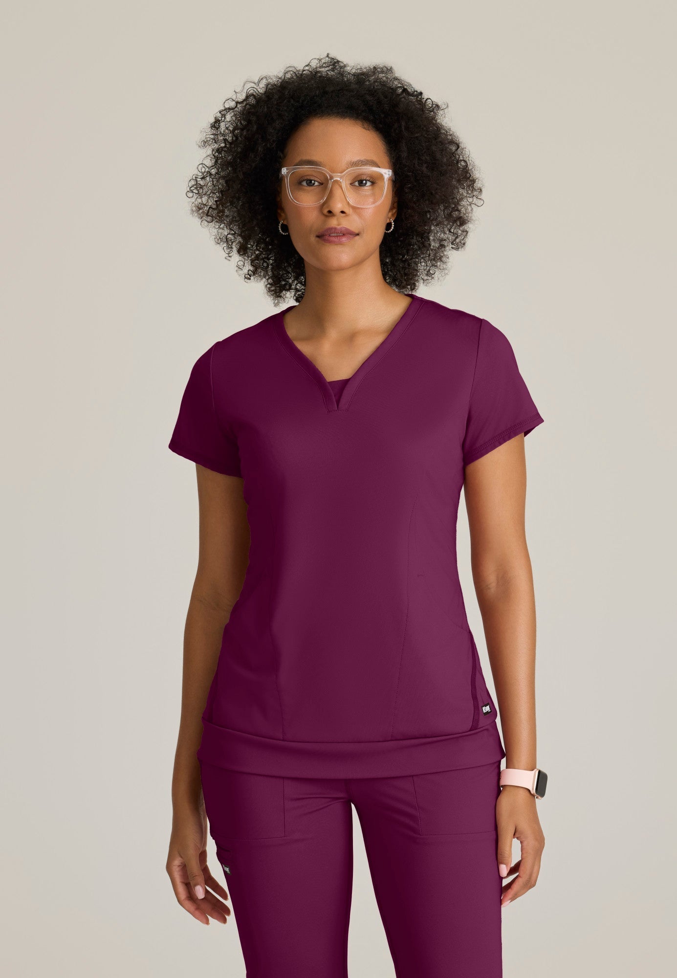 Motivate Knit Top - Wine - Jen's Scrubs