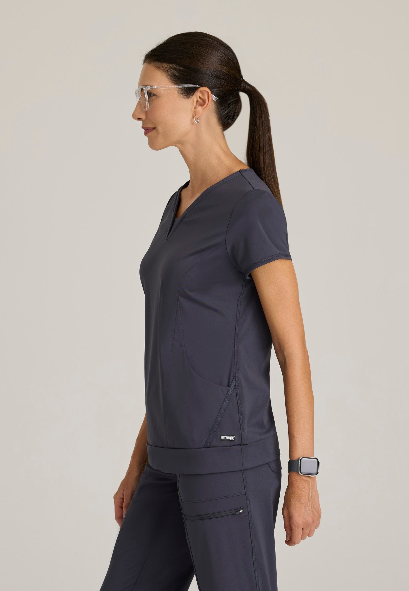 Motivate Knit Top - Steel - Jen's Scrubs