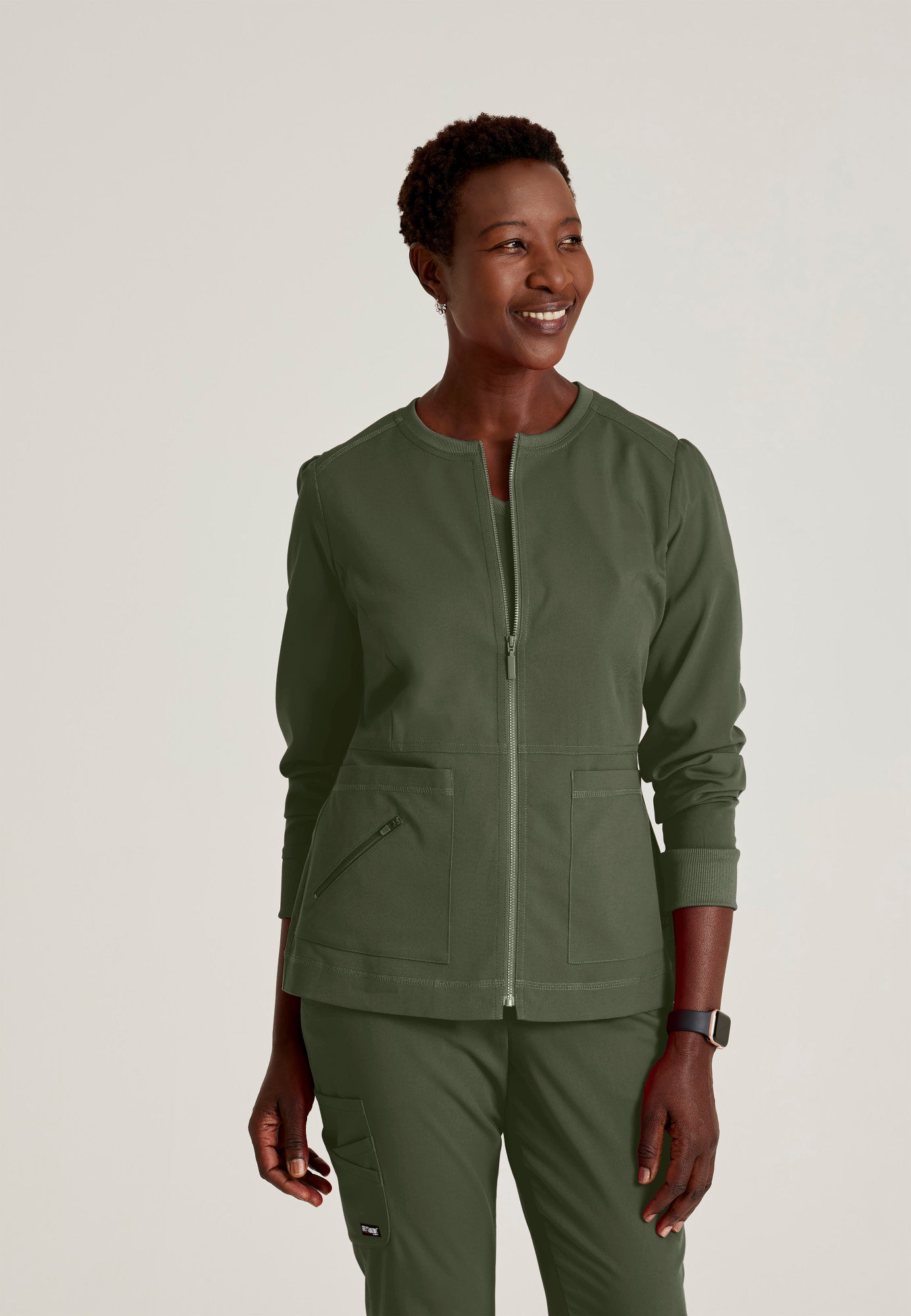 Millie Jacket - Olive - Jen's Scrubs
