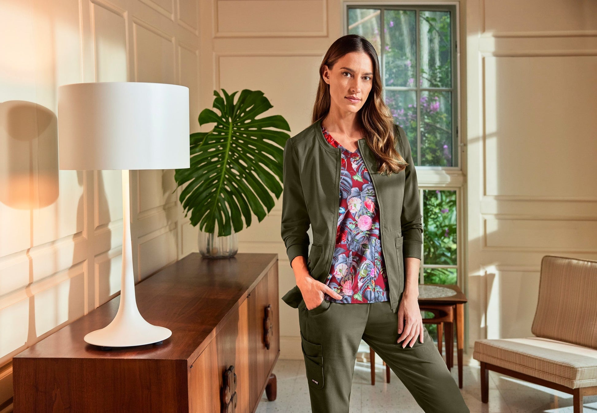 Millie Jacket - Olive - Jen's Scrubs