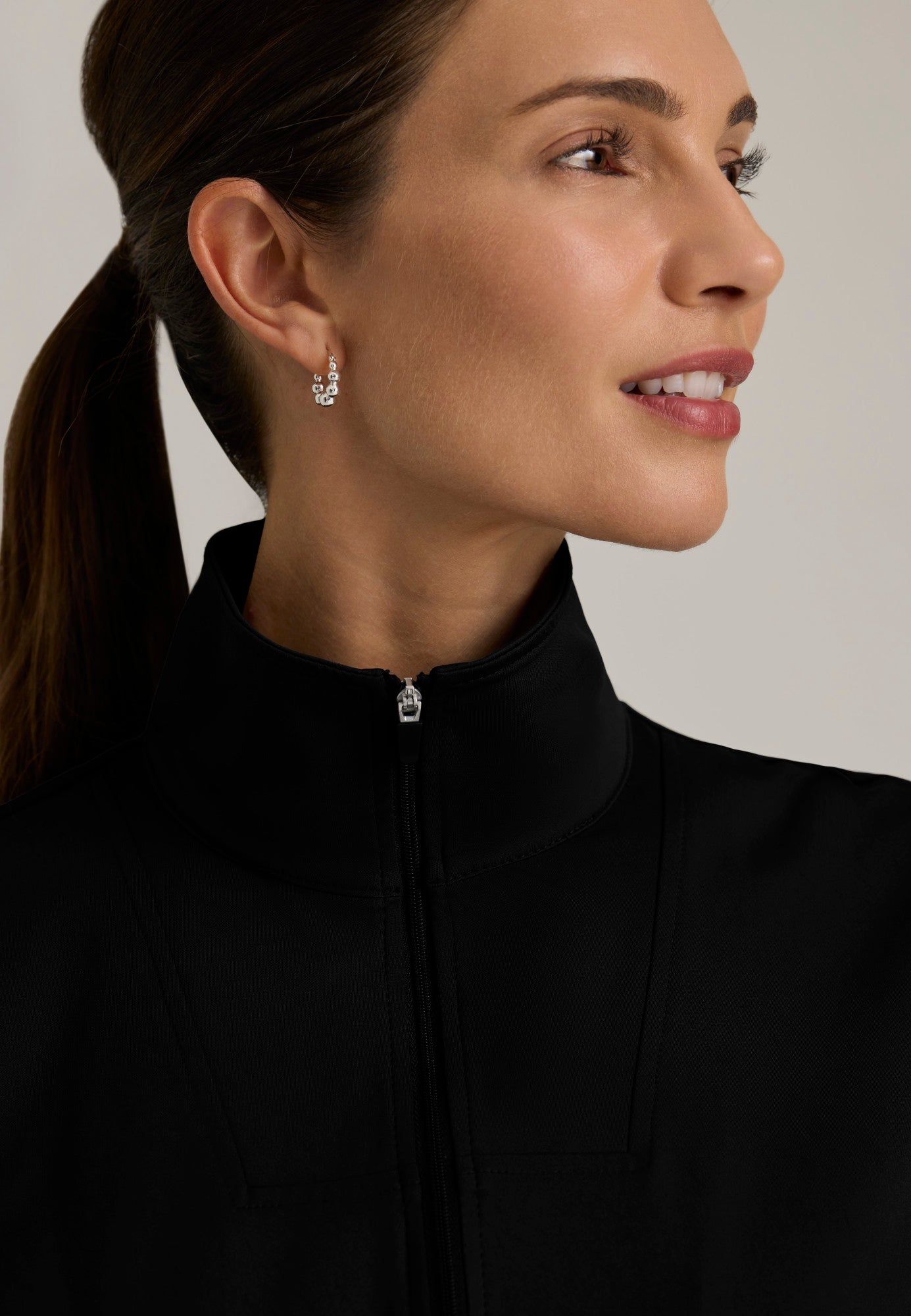 Ease Warm-Up Jacket - Black - Jen's Scrubs