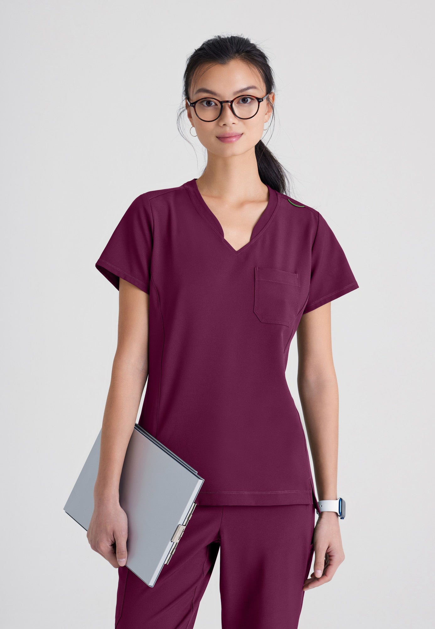 Sway Tuck-In Top - Wine - Jen's Scrubs