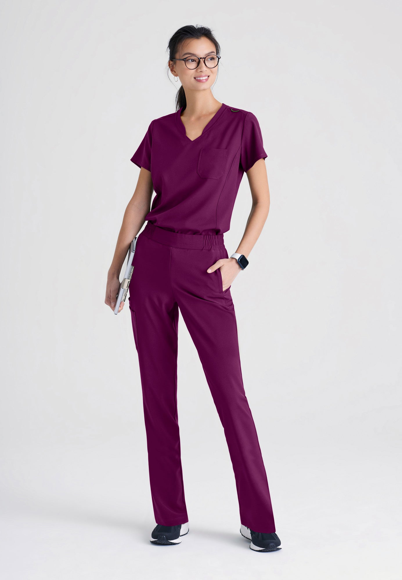 Sway Tuck-In Top - Wine - Jen's Scrubs