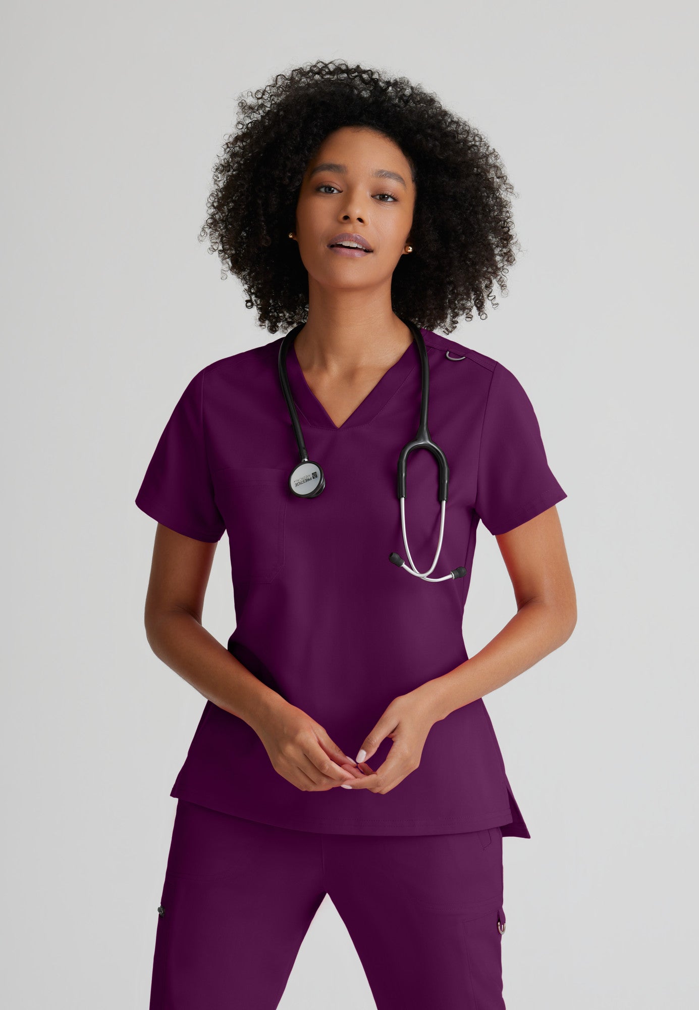 Bree Tuck-in Top - Wine - Jen's Scrubs