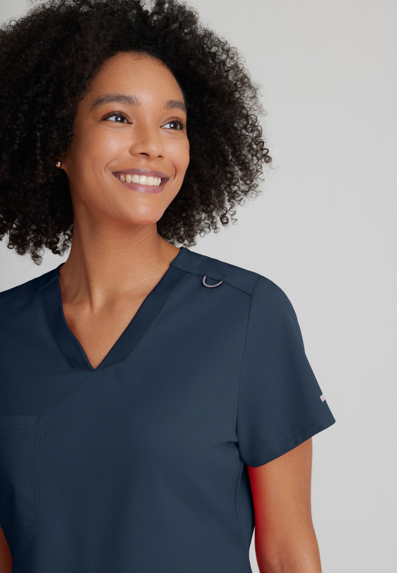 Bree Tuck-in Top - Steel - Jen's Scrubs