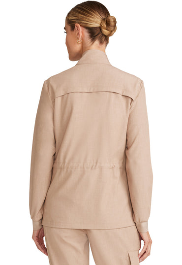 Women's Women's Zip Front Utility Jacket - Desert Taupe