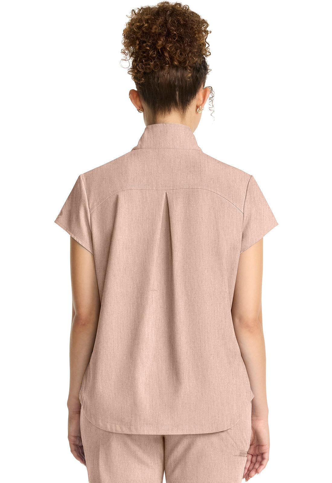 Women's Women's Partial Zip Stand Collar Top - Desert Taupe
