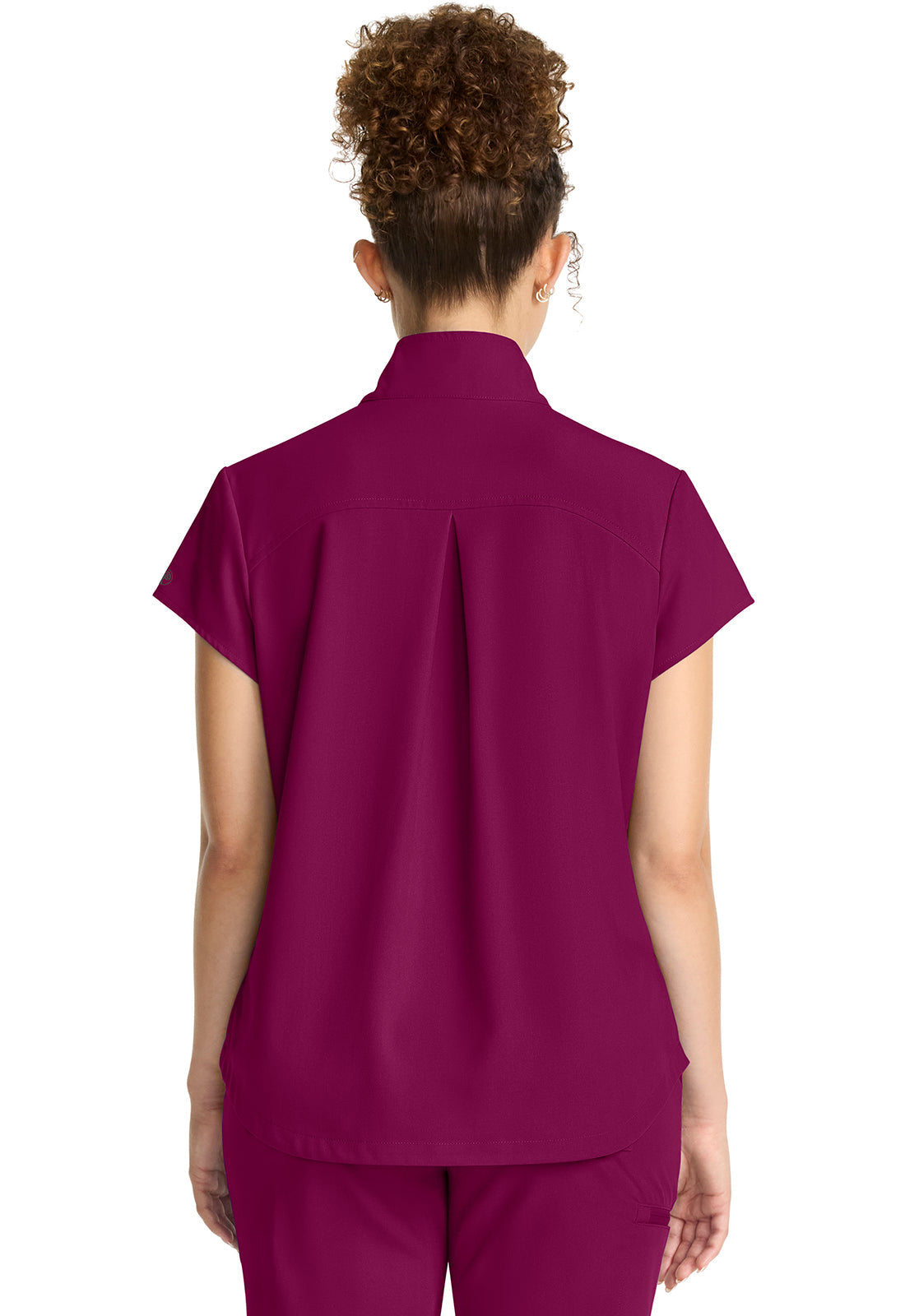 Women's Women's Partial Zip Stand Collar Top - Wine