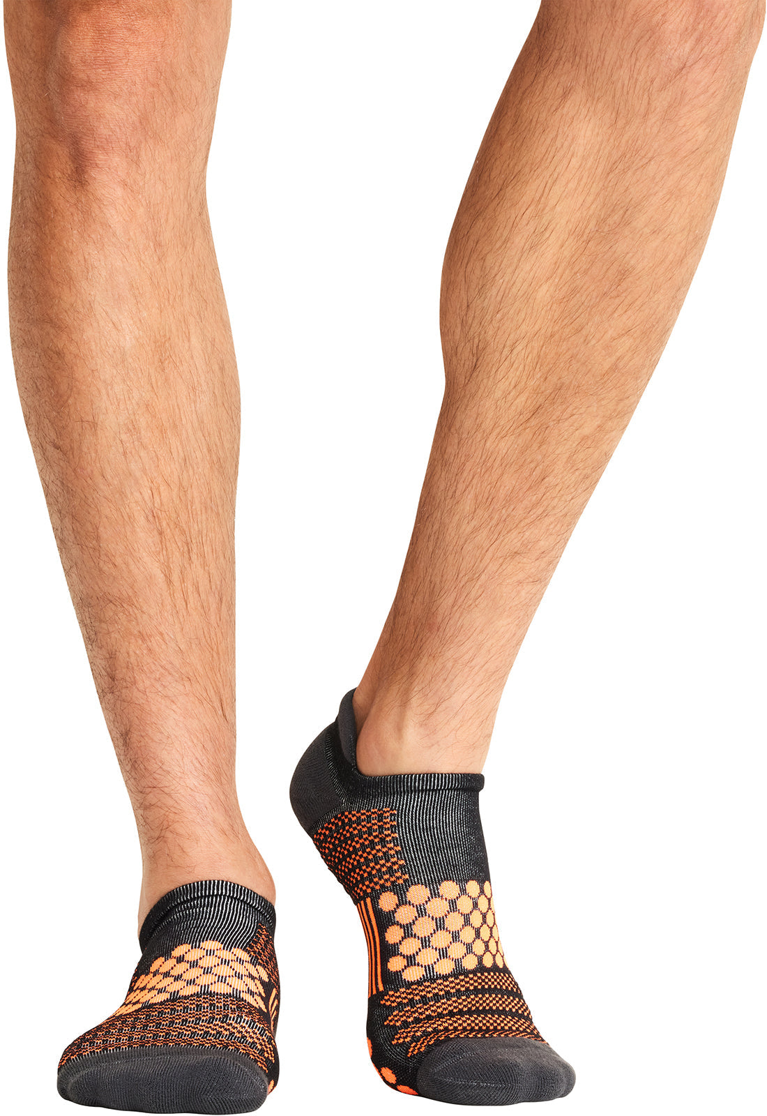 Unisex Athletic Ankle Socks - Black/Vivid Orange