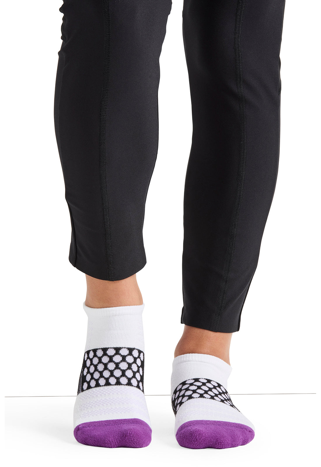 Unisex Athletic Ankle Socks - Purple/Black/White