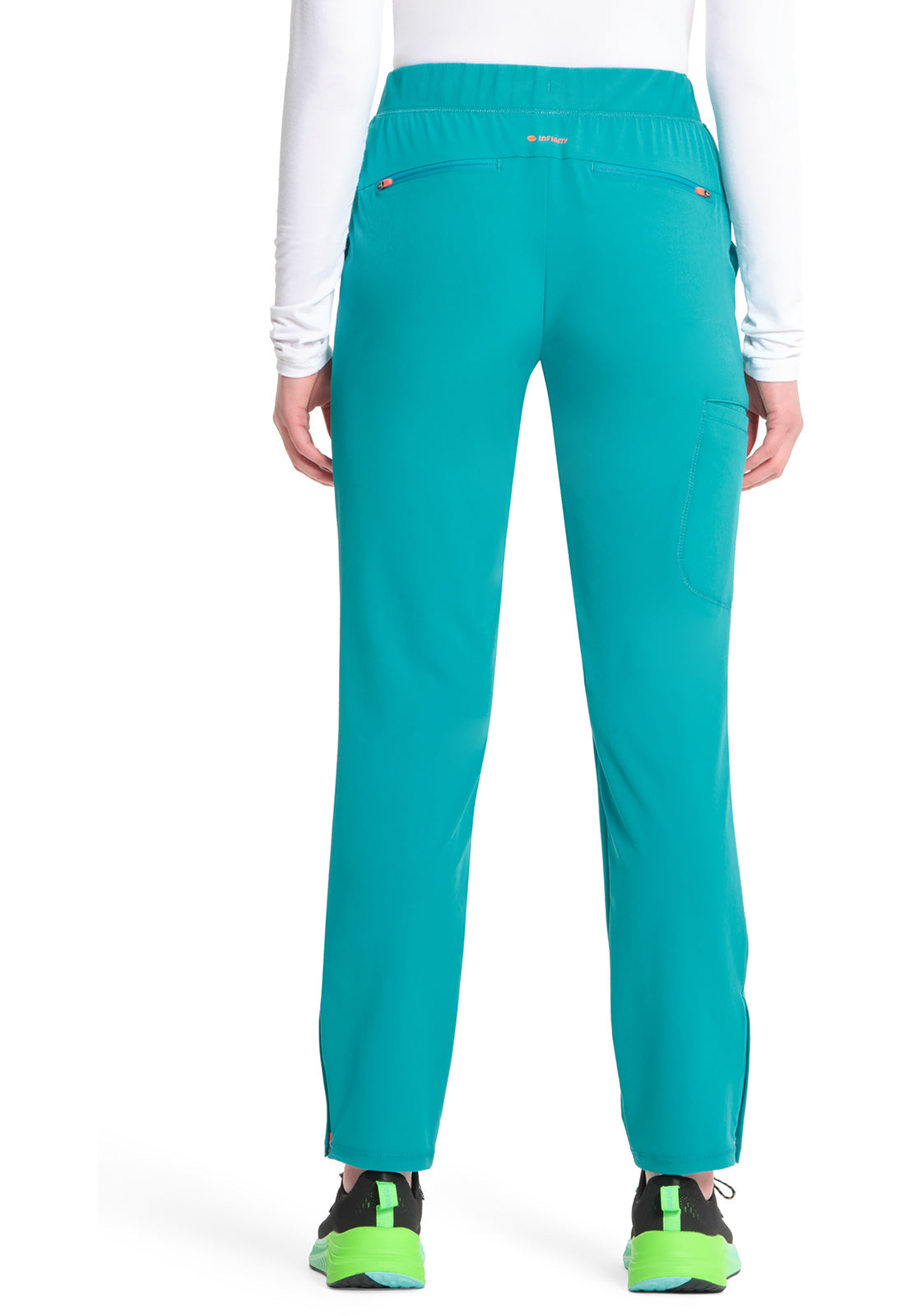 Women's Mid Rise Pull-on Tapered Leg Cargo Pant  - Teal Blue
