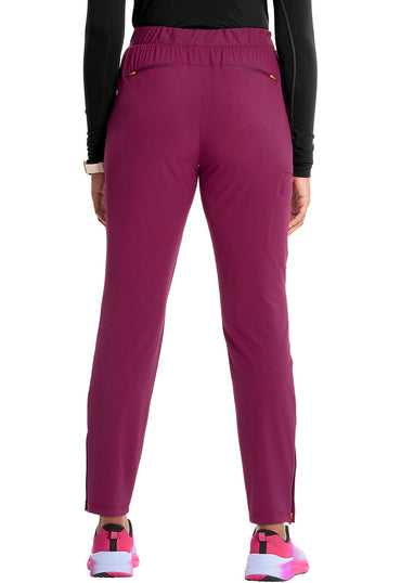 Women's Mid Rise Pull-on Tapered Leg Cargo Pant  - Wine