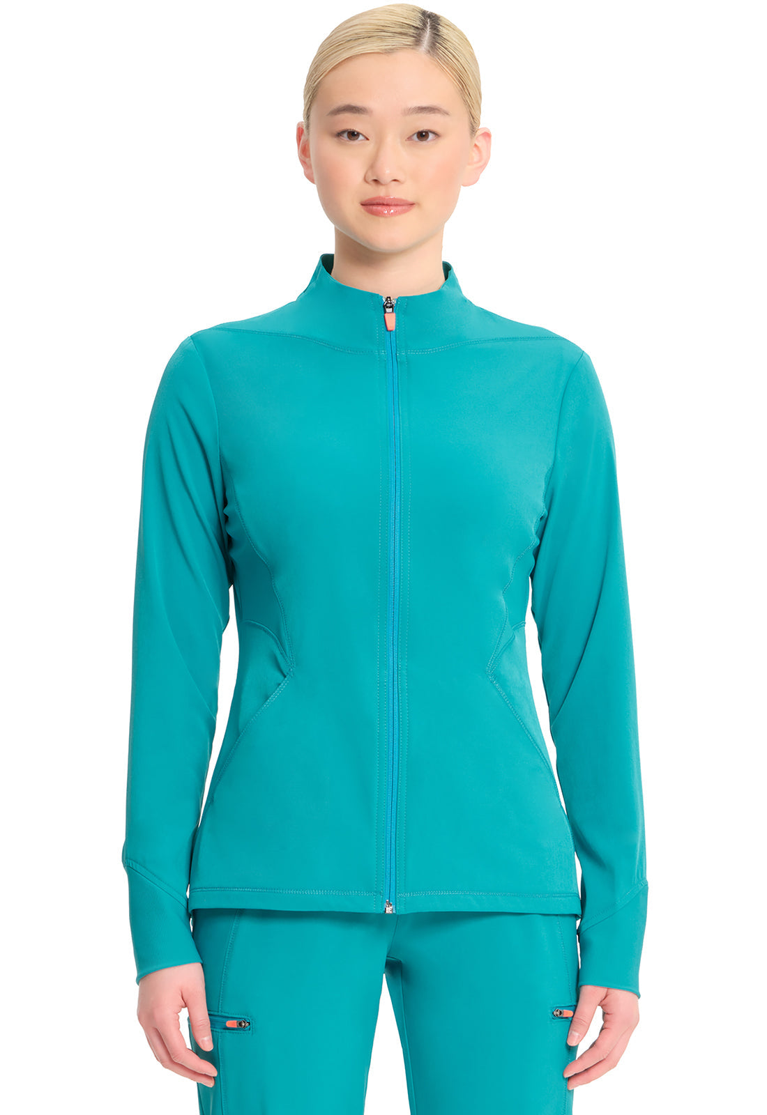 Women's Zip Front Jacket - Teal Blue