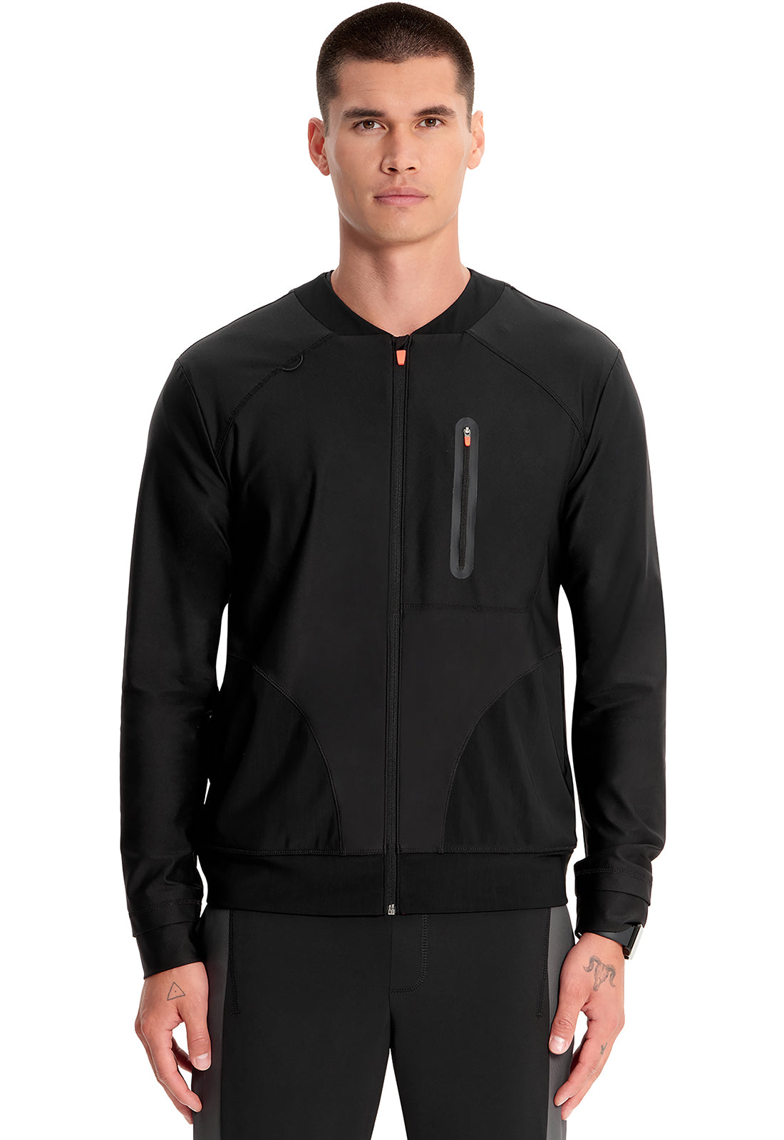Men's Men's Knit Zip Front Jacket - Black