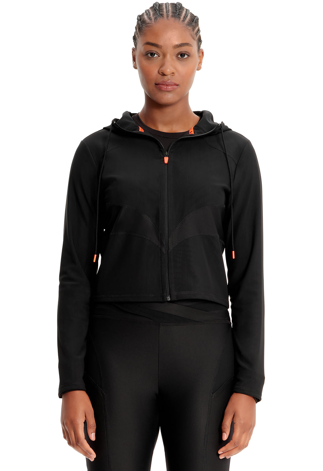 Women's Mesh Zip Front Crop Jacket - Black