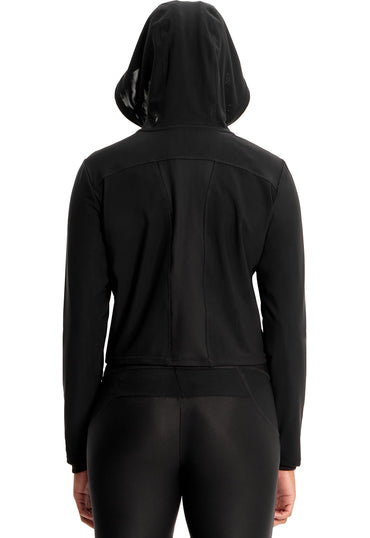 Women's Mesh Zip Front Crop Jacket - Black