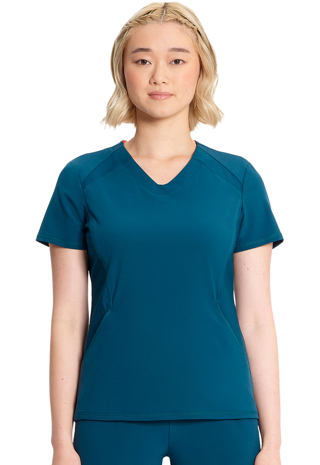 Women's V-Neck Top - Caribbean Blue