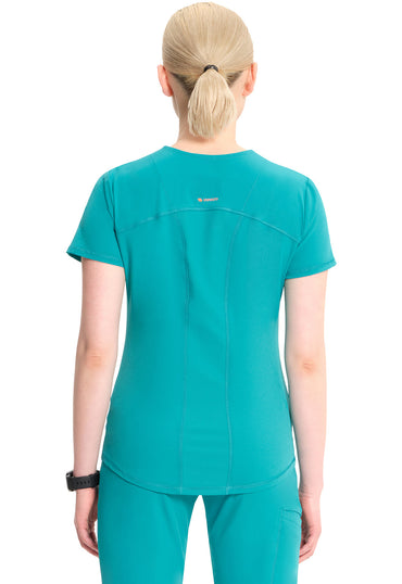 Women's V-Neck Top - Teal Blue