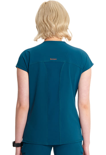 Women's Henley Top - Caribbean Blue