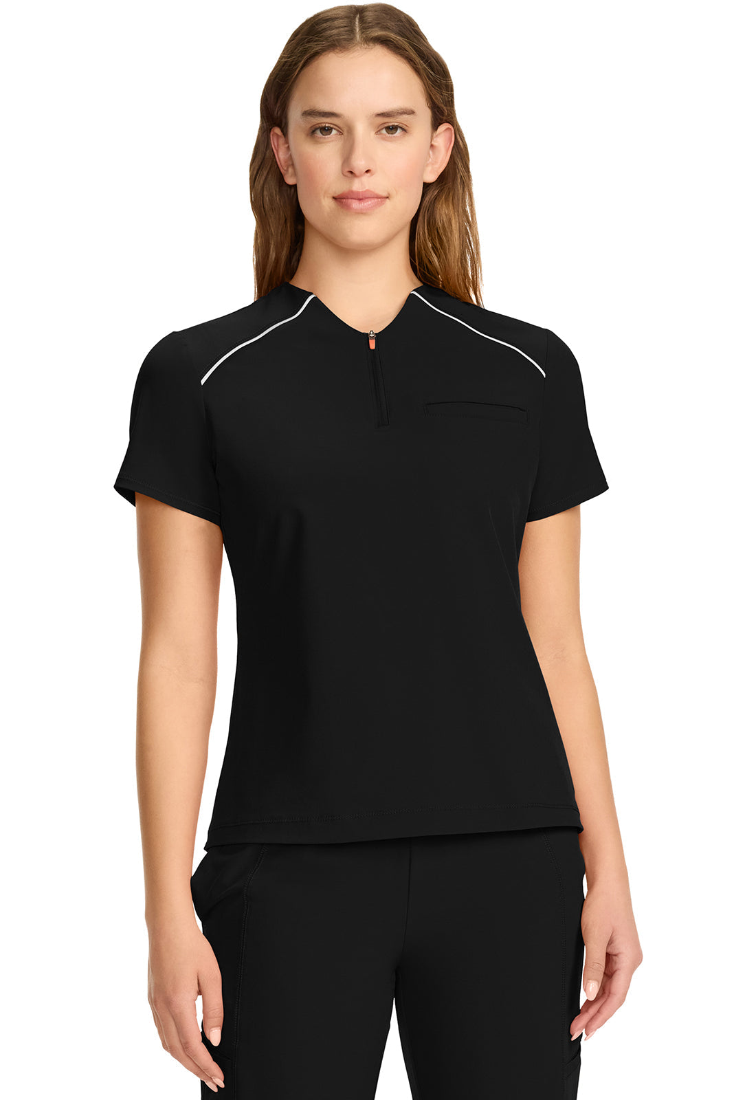 Women's Women's Tuck-in Mock Neck Henley Top - Black