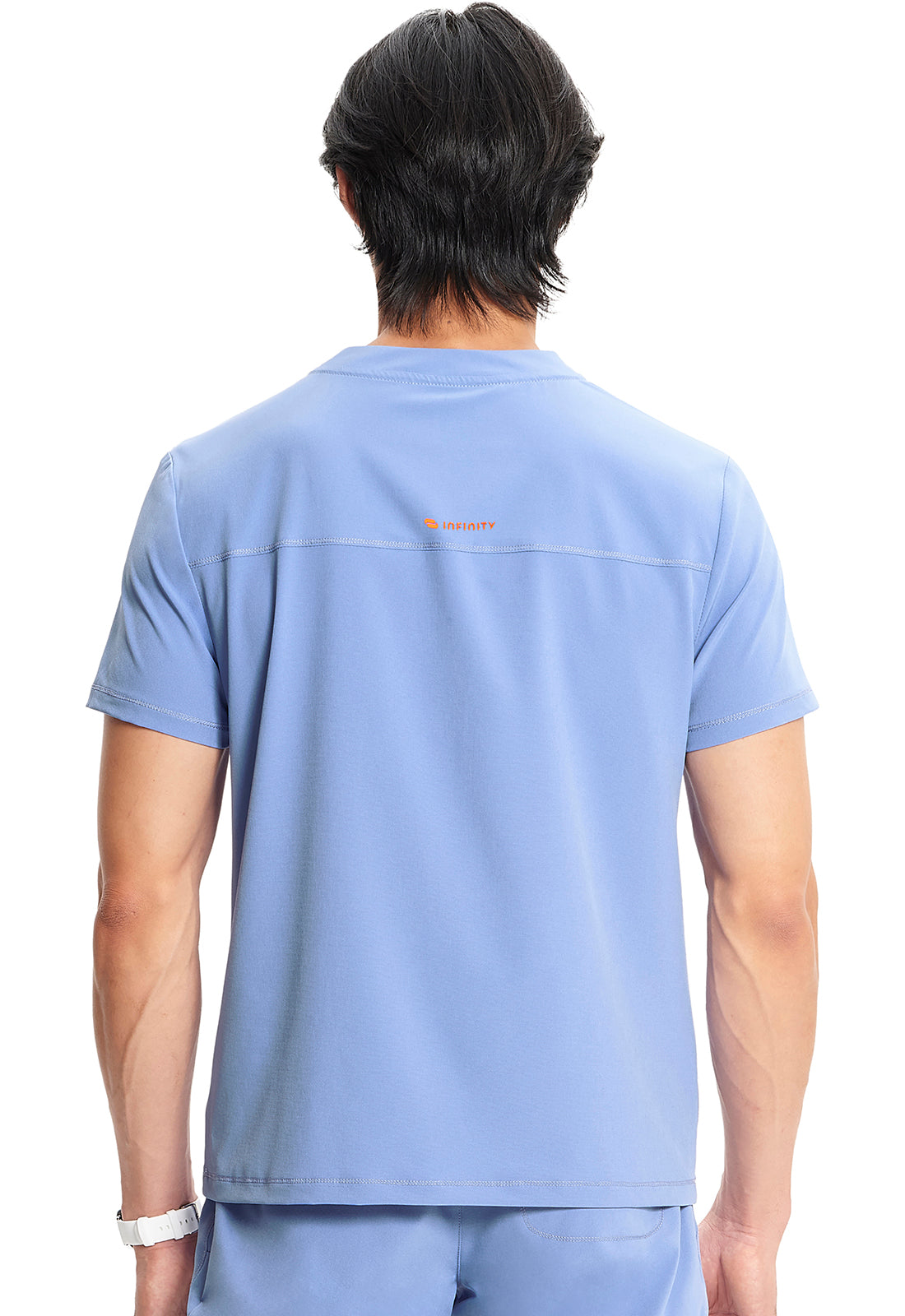 Men's Men's Partial Zip V-Neck Top - Ciel