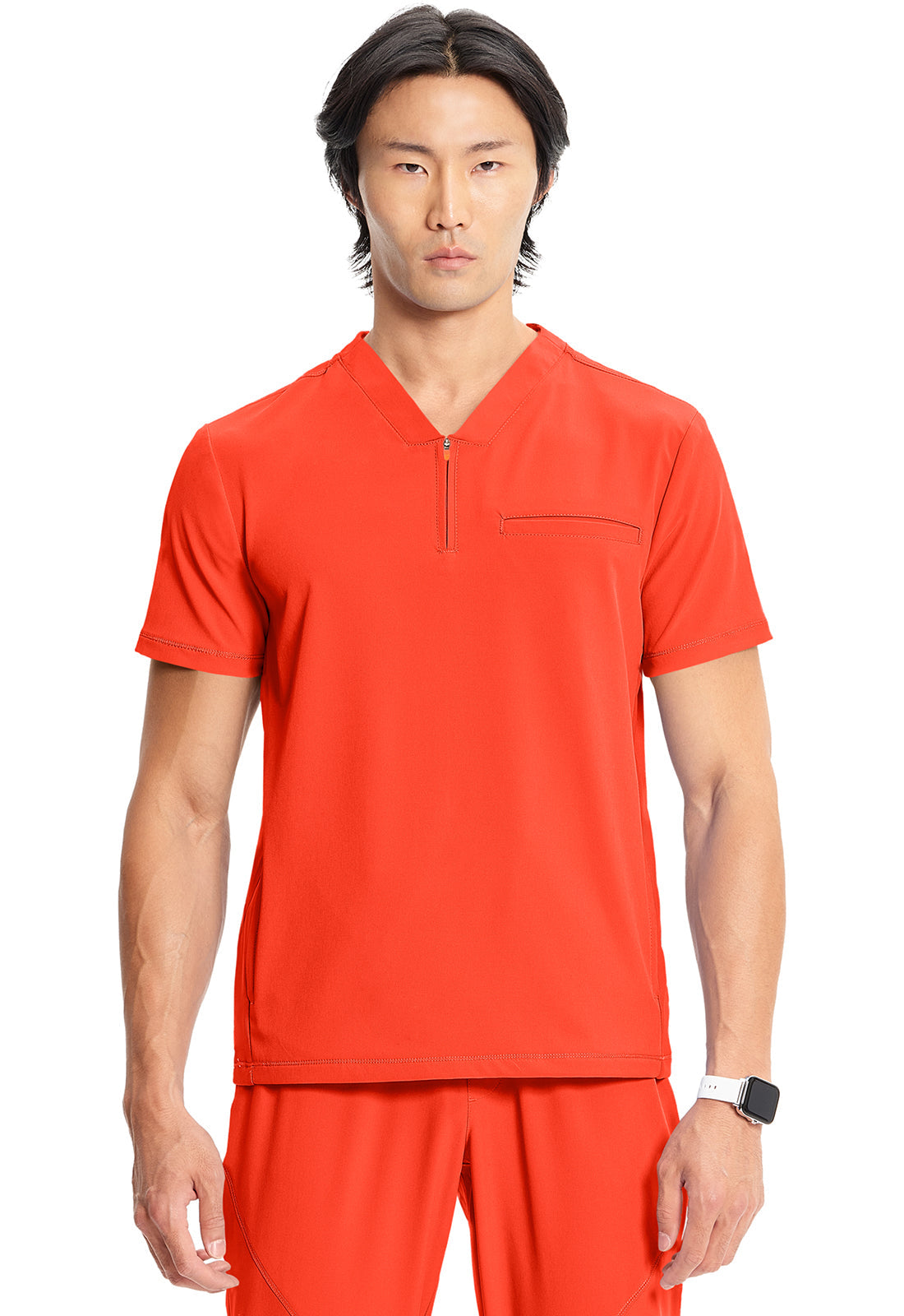 Men's Men's Partial Zip V-Neck Top - Fire Bird