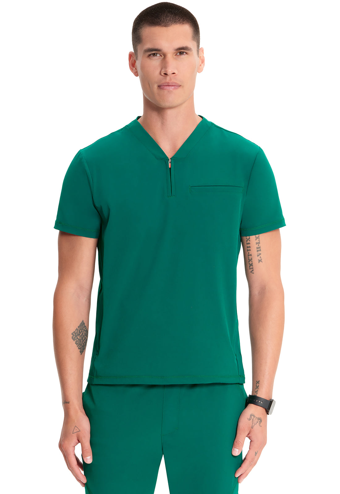 Men's Men's Partial Zip V-Neck Top - Hunter