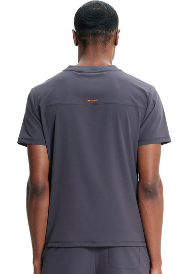 Men's Men's Partial Zip V-Neck Top - Pewter