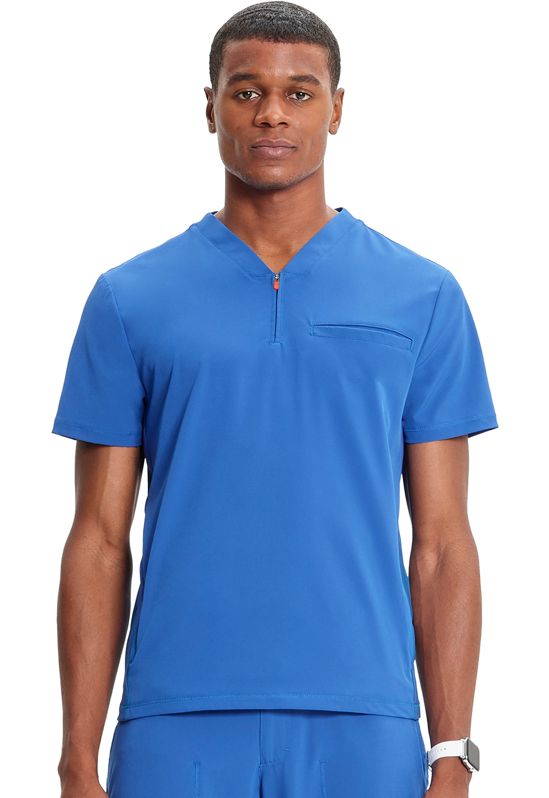 Men's Men's Partial Zip V-Neck Top - Royal