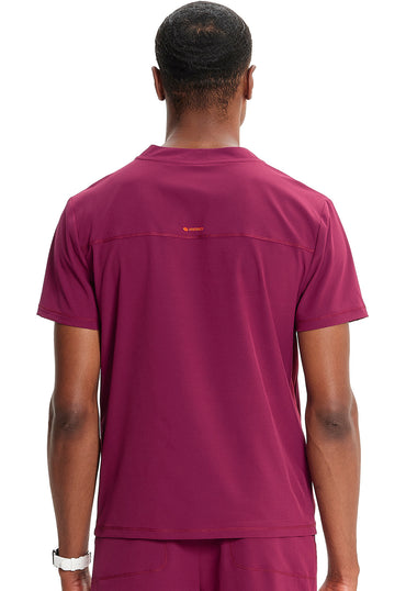 Men's Men's Partial Zip V-Neck Top - Wine
