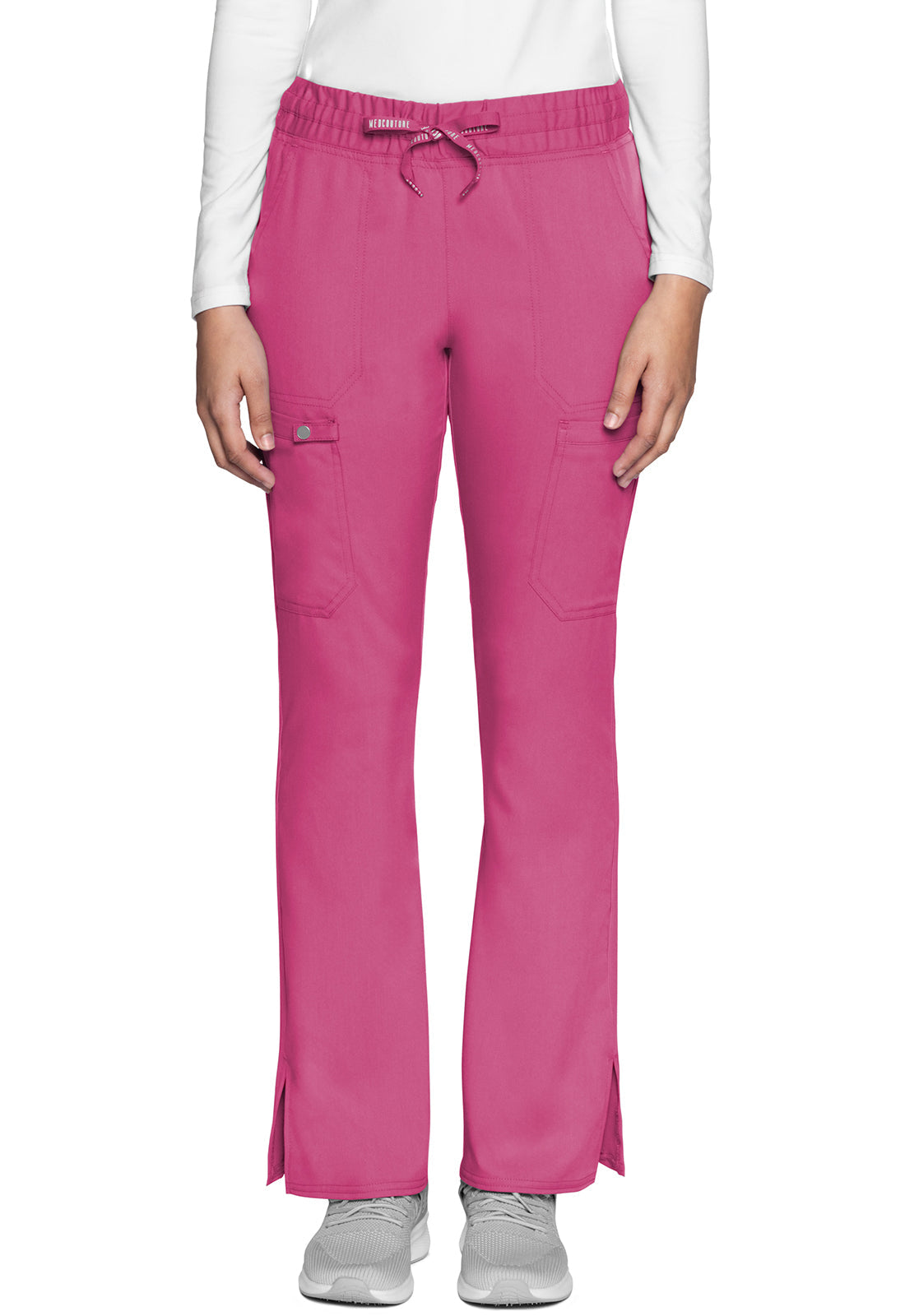 Women's Natural Rise Drawstring Flare Leg Pant - Raspberry Tart
