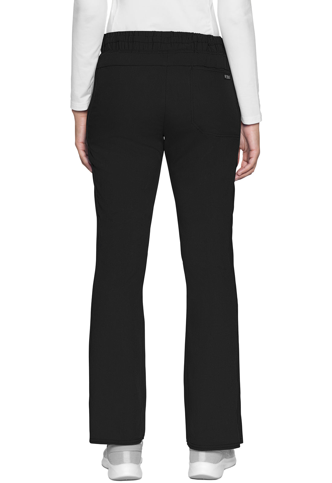 Women's Natural Rise Drawstring Flare Leg Pant - Black