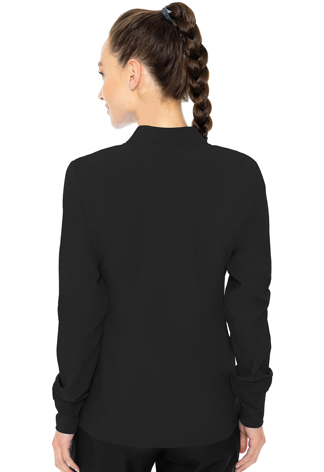 Women's Zip Front Warm-Up With Shoulder Yokes - Black