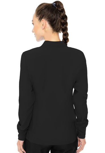 Women's Zip Front Warm-Up With Shoulder Yokes - Black