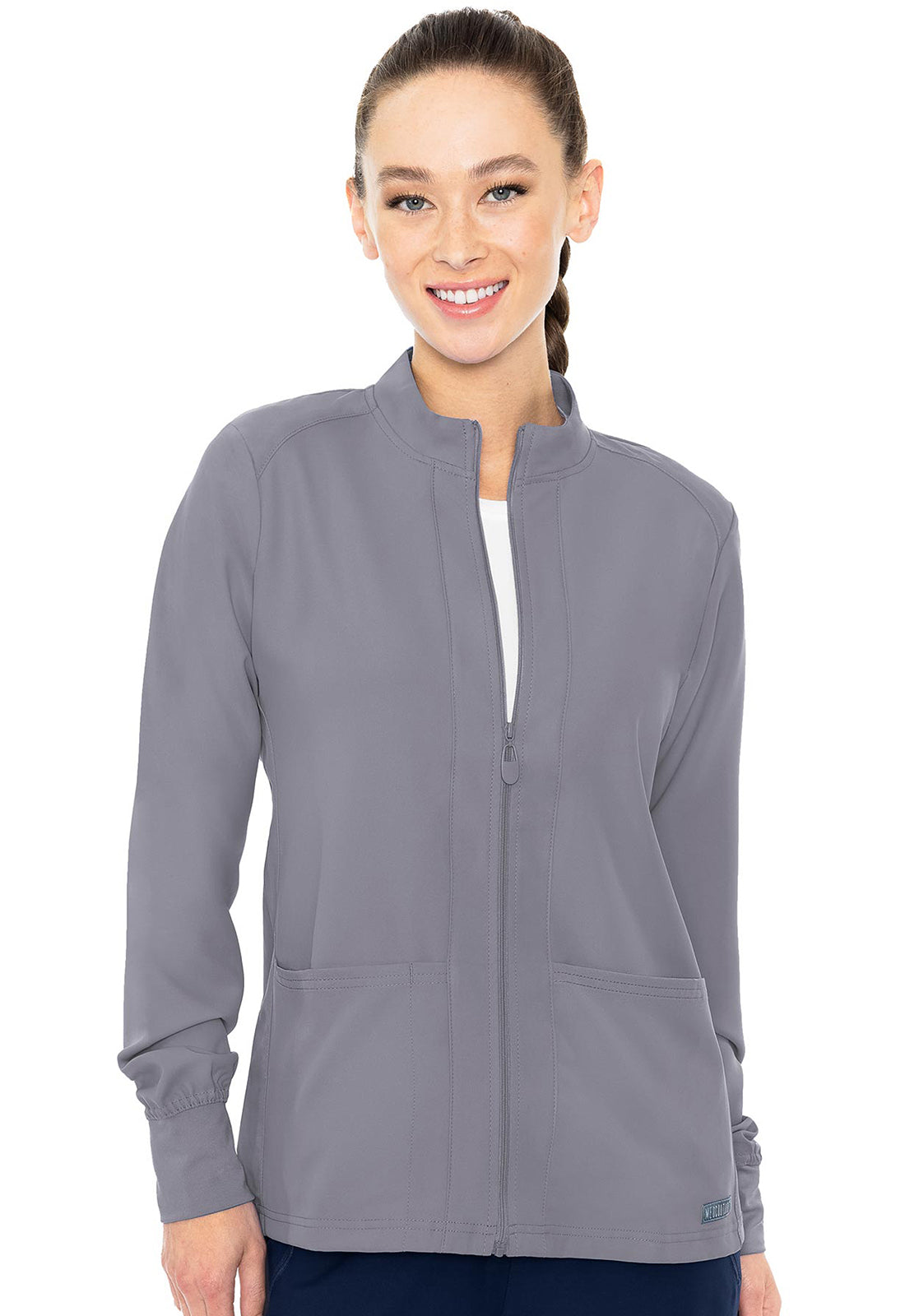 Women's Zip Front Warm-Up With Shoulder Yokes - Cloud