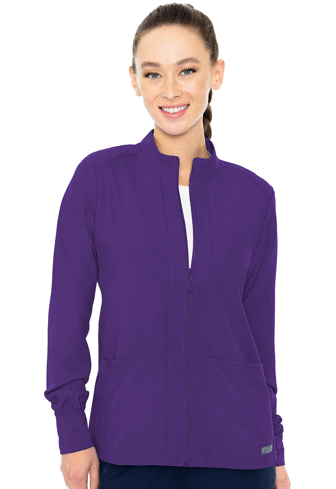 Women's Zip Front Warm-Up With Shoulder Yokes - Grape