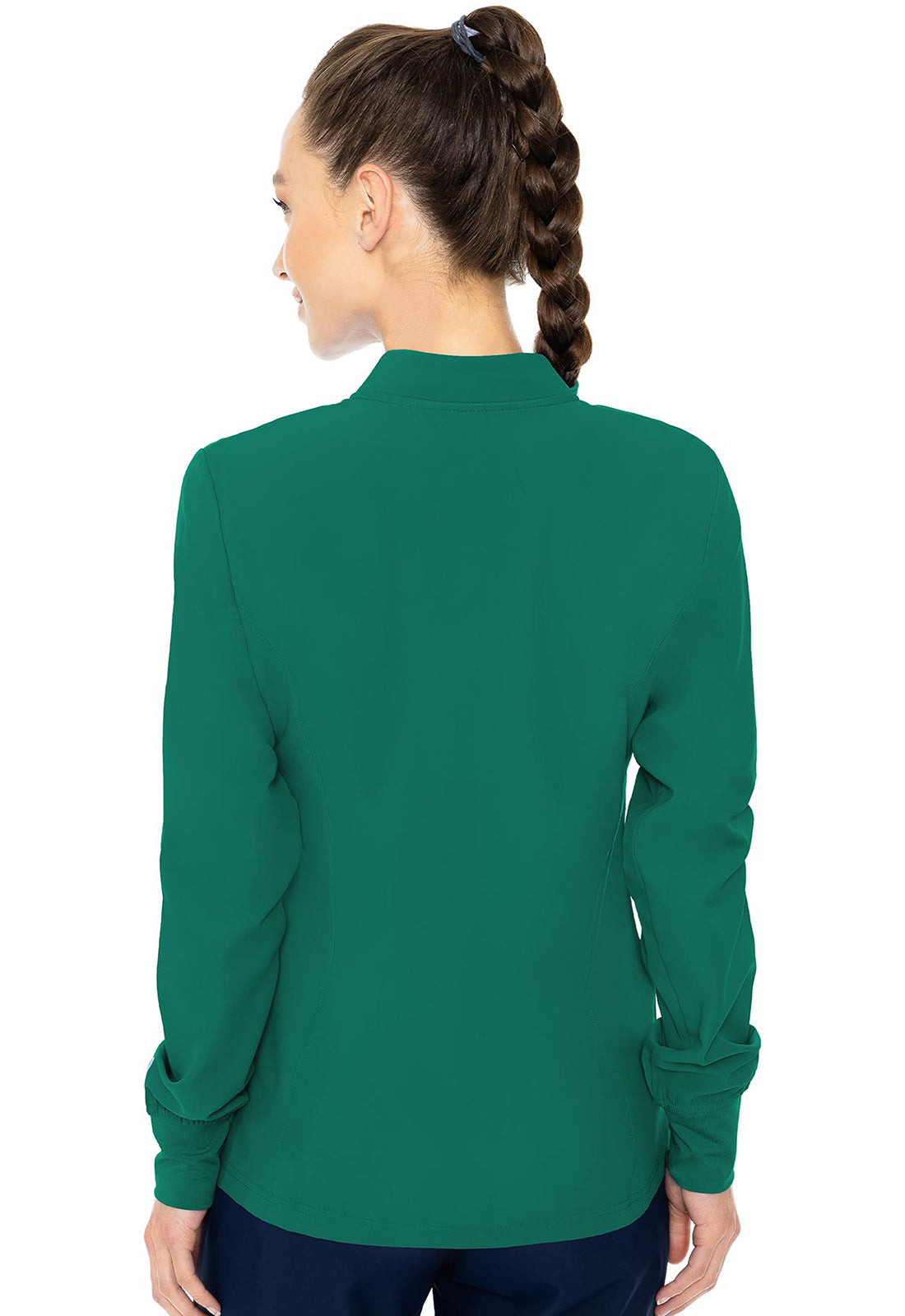 Women's Zip Front Warm-Up With Shoulder Yokes - Hunter Green