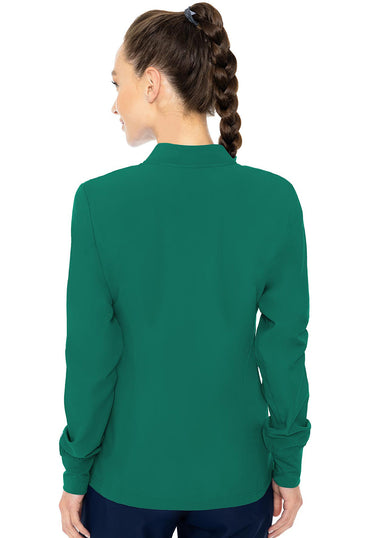 Women's Zip Front Warm-Up With Shoulder Yokes - Hunter Green