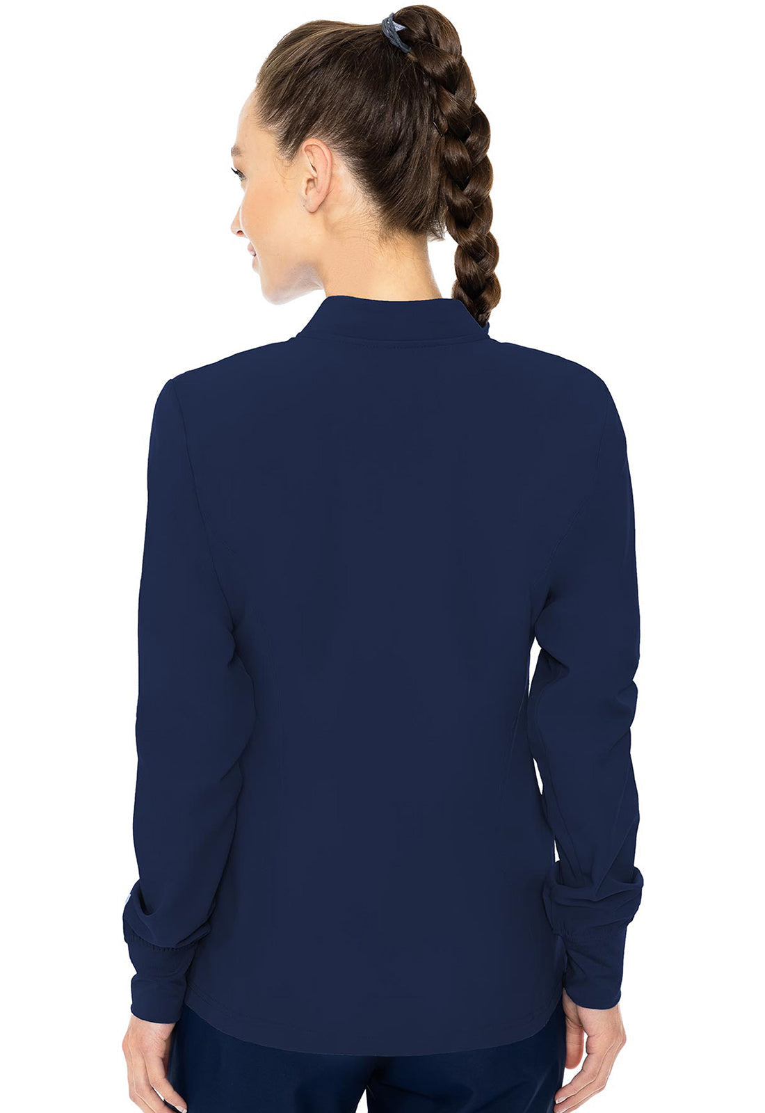 Women's Zip Front Warm-Up With Shoulder Yokes - Navy