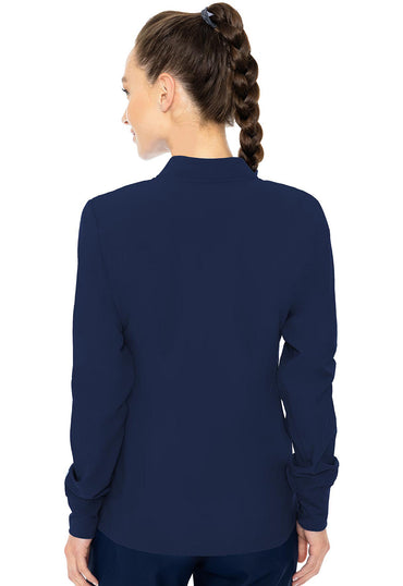 Women's Zip Front Warm-Up With Shoulder Yokes - Navy