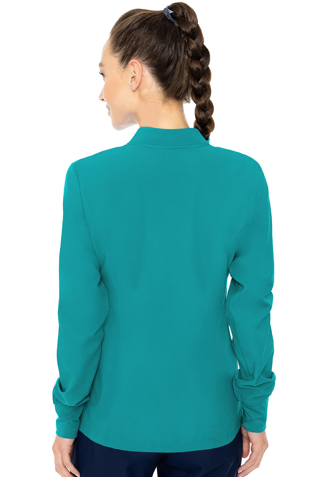 Women's Zip Front Warm-Up With Shoulder Yokes - Teal