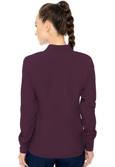 Women's Zip Front Warm-Up With Shoulder Yokes - Wine