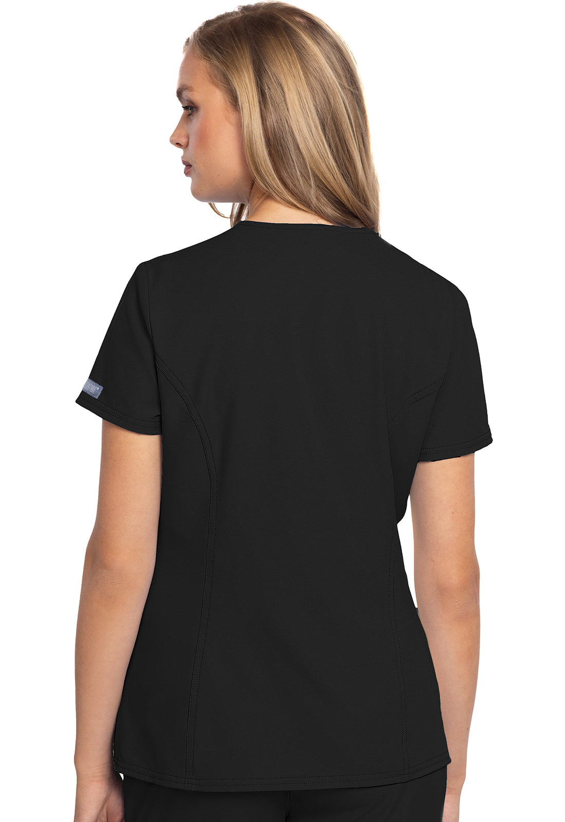 Women's Zip Front Henley Top - Black
